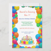 Invitation d'anniversaire colorée (Devant)