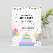 Invitation d'anniversaire colorée (Debout devant)