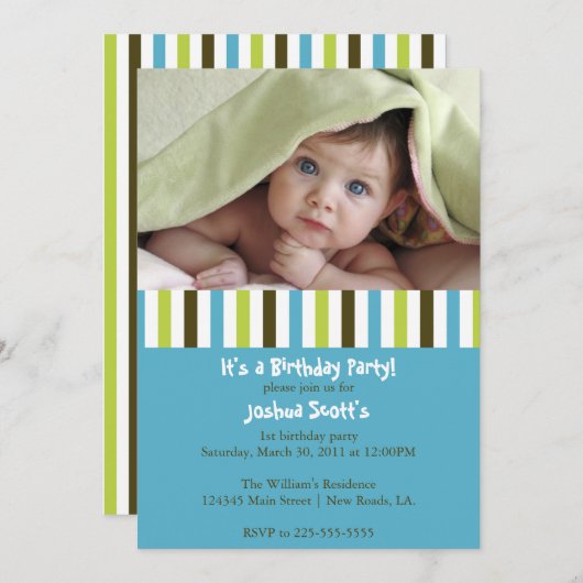 Invitation d'anniversaire colorée (Devant / Derrière)