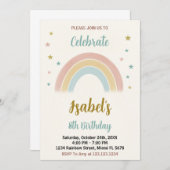 Invitation d'anniversaire colorée à arc-en-ciel (Devant / Derrière)