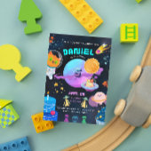 Invitation d'anniversaire Colorée Black Space