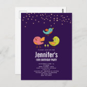 Invitation d'anniversaire Colorée et Mignonne avec (Devant / Derrière)