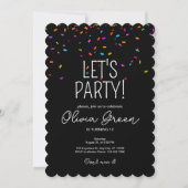 Invitation d'anniversaire colorée et simple avec c (Devant)