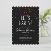 Invitation d'anniversaire colorée et simple avec c (Debout devant)