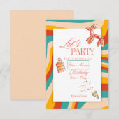 Invitation d'anniversaire colorée "Faisons la fête (Devant / Derrière)