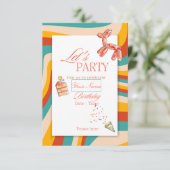 Invitation d'anniversaire colorée "Faisons la fête (Debout devant)