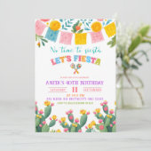 Invitation d'anniversaire Colorée Fiesta Let's (Debout devant)