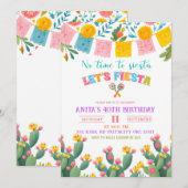 Invitation d'anniversaire Colorée Fiesta Let's (Devant / Derrière)