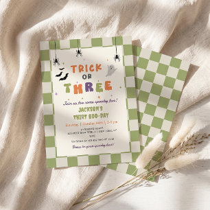 Invitation d'anniversaire colorée Halloween 3 ans