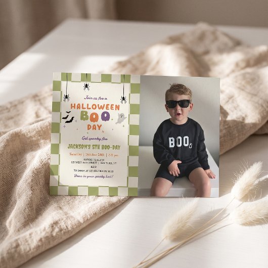 Invitation d'anniversaire colorée Halloween Boo-da