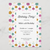 Invitation d'anniversaire colorée moderne (Devant / Derrière)