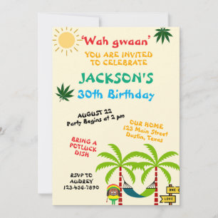 Invitation d'anniversaire colorée pour adulte jama