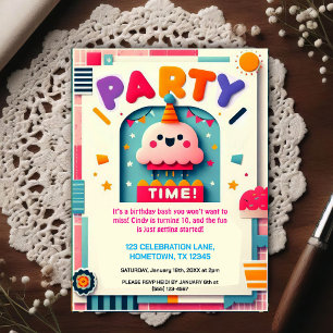 Invitation d'anniversaire colorée pour enfants