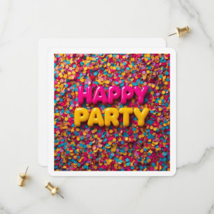 Invitation d'anniversaire colorée pour enfants ave