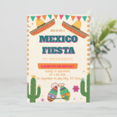 Invitation d'anniversaire Colorée pour Fiesta Mexi (Debout devant)