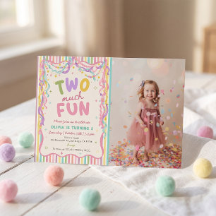 Invitation d'anniversaire colorée pour fille trop 