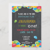 INVITATION D'ANNIVERSAIRE COLORÉE POUR GARÇONS ET  (Devant)