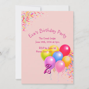 Invitation d'anniversaire Colorful Sprinkles