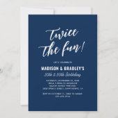 Invitation d'anniversaire commune Navy Blue Deux f (Devant)
