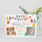 INVITATION D'ANNIVERSAIRE COMMUNE POUR DEUX FRÈRES (Debout devant)