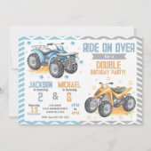 Invitation d'anniversaire commune pour quad 4 roue (Devant)
