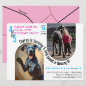 Invitation d'anniversaire commune pour un Grand Da (Devant / Derrière)