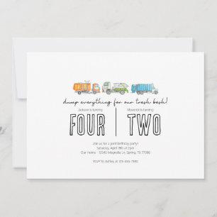 Invitation d'anniversaire commune - Thème camion p
