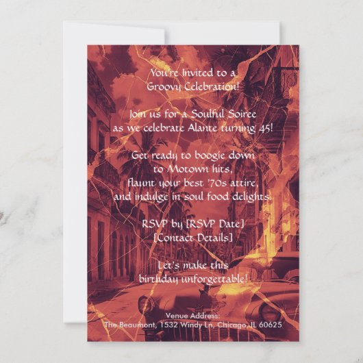 Invitation d'anniversaire Conception interne perso (Dos)