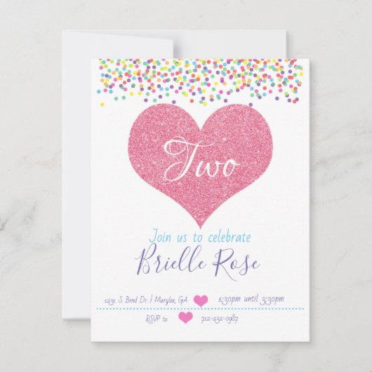 Invitation d'anniversaire Confetti (Devant)