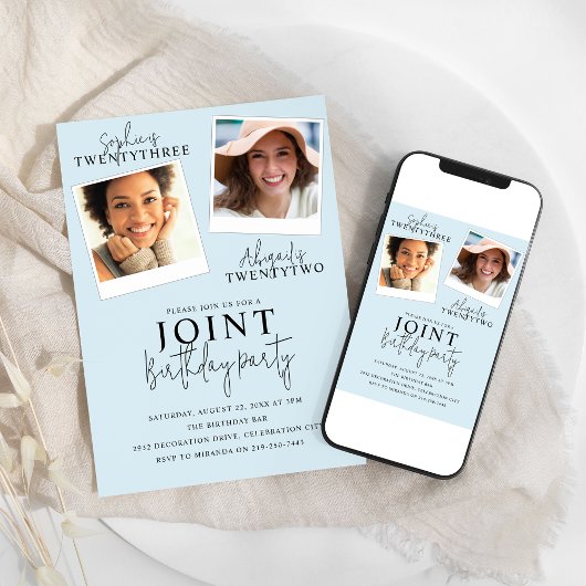 Invitation d'anniversaire conjoint | 2 photos