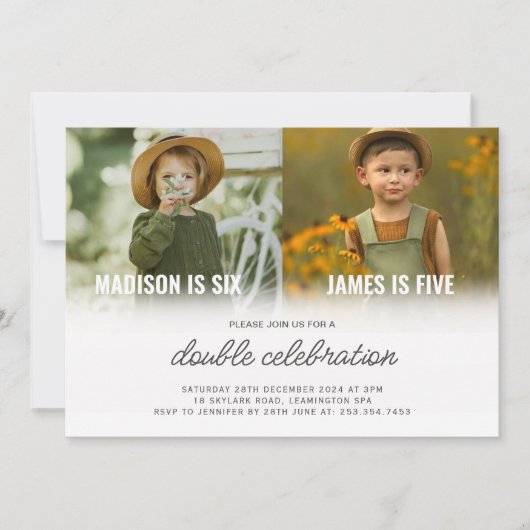 Invitation d'anniversaire conjointe (Devant)