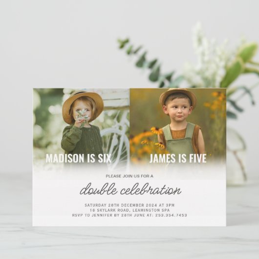 Invitation d'anniversaire conjointe (Debout devant)