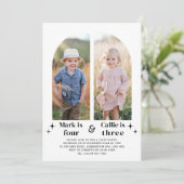 Invitation d'anniversaire conjointe avec deux phot (Debout devant)