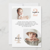 Invitation d'anniversaire conjointe avec deux phot (Devant)