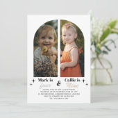 Invitation d'anniversaire conjointe avec deux phot (Debout devant)