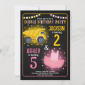 Invitation d'anniversaire conjointe Camion de cons (Devant)