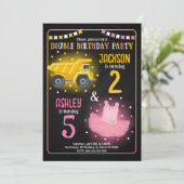 Invitation d'anniversaire conjointe Camion de cons (Debout devant)