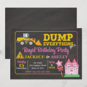 Invitation d'anniversaire conjointe Construction & (Devant / Derrière)