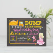 Invitation d'anniversaire conjointe Construction & (Debout devant)