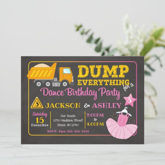 Invitation d'anniversaire conjointe de Constructio (Debout devant)