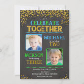 Invitation d'anniversaire conjointe de garçons ave (Devant)