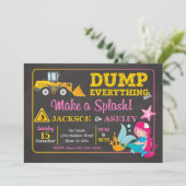 Invitation d'anniversaire conjointe de la construc (Debout devant)