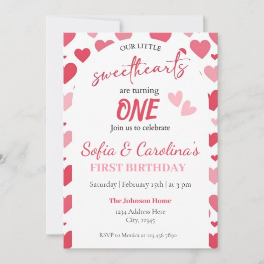 Invitation d'anniversaire conjointe de la Saint-Va (Devant)