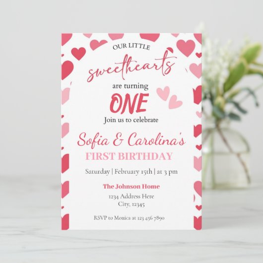 Invitation d'anniversaire conjointe de la Saint-Va (Debout devant)