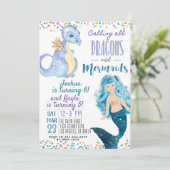 Invitation d'anniversaire conjointe de la Sirène D (Debout devant)