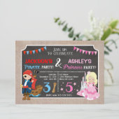 Invitation d'anniversaire conjointe de princesse e (Debout devant)