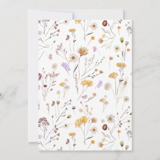 Invitation d'anniversaire conjointe fleur sauvage  (Dos)