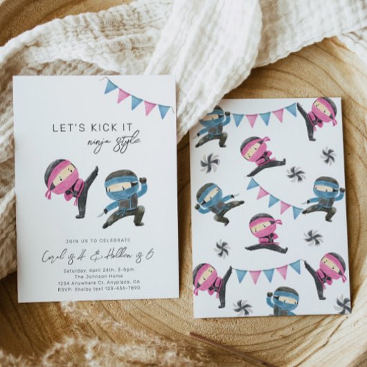 Invitation d'anniversaire conjointe Ninja | Annive