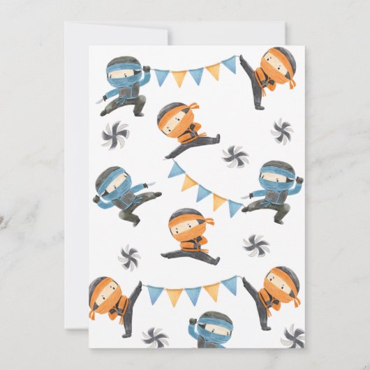 Invitation d'anniversaire conjointe Ninja | Annive (Dos)