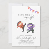 Invitation d'anniversaire conjointe Ninja | Karate (Devant)